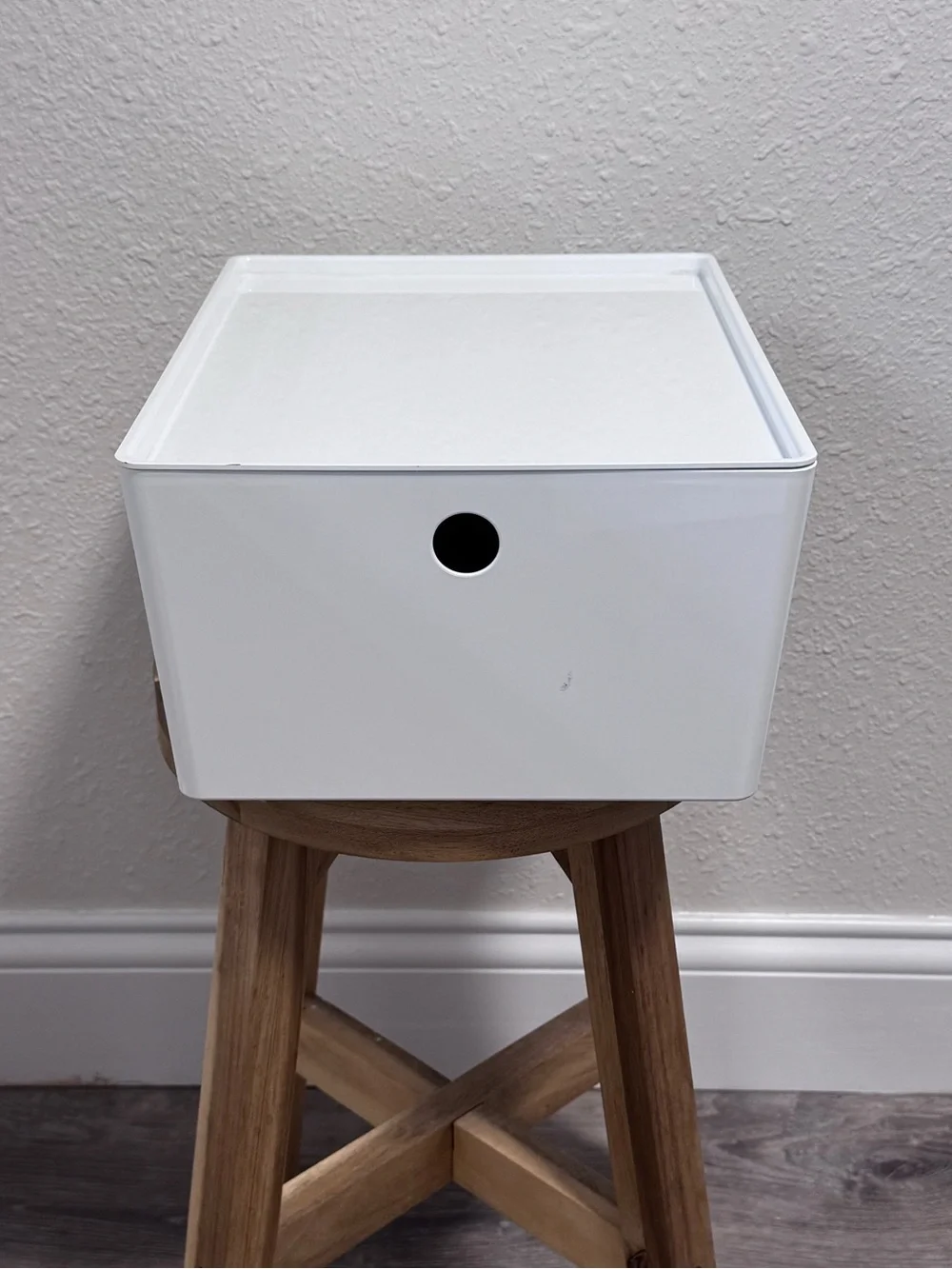 IKEA KUGGIS Storage Box with Lid White Minimalist Home Office Organizer